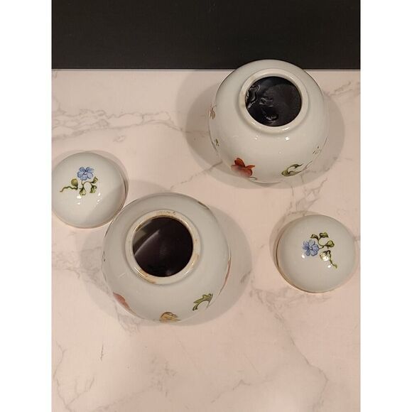 (2) Elizabeth Arden Chelsea Gardens Trinket Jar Scented Candle Japan Gold Trim - Picture 4 of 10